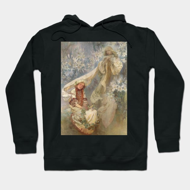 Madonna of the Lilies - Alfons Mucha 1905 Hoodie by immortalpeaches